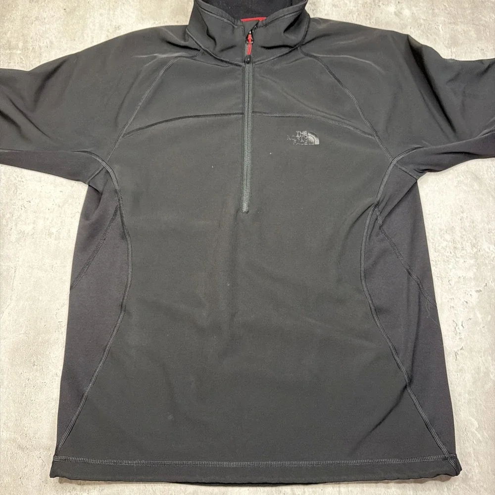 The North Face 1/2 Zip Pullover Men's Small Black Sweatshirt Fleece Jacket